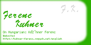 ferenc kuhner business card